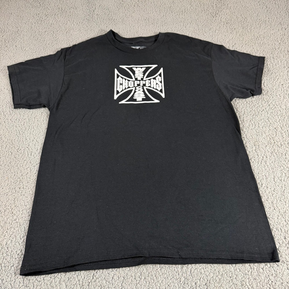 West Coast Choppers Jesse James Mens Black Iron Cross Graphic T-Shirt Large